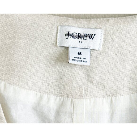 J. Crew Women's Button Front Linen Vest Natural Size 8 NWT - Picture 6 of 7